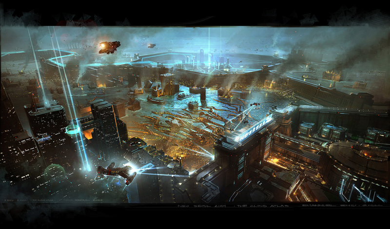 Illustration for article titled An Exclusive Look at the Stunning Concept Art Behind Cloud Atlas' Future Seoul